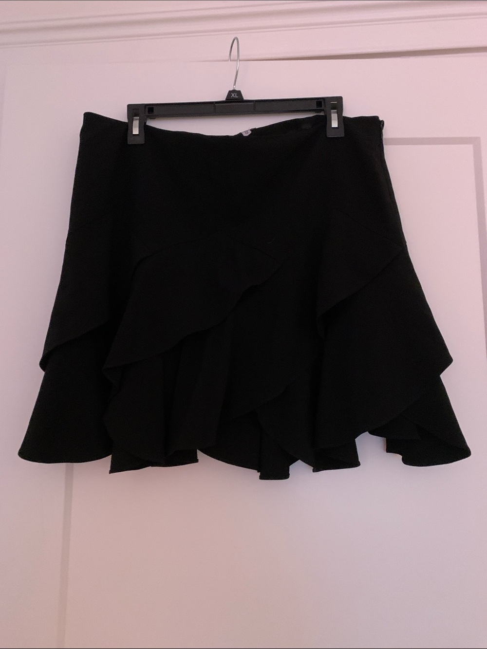 Black Ruffled Mini Skirt